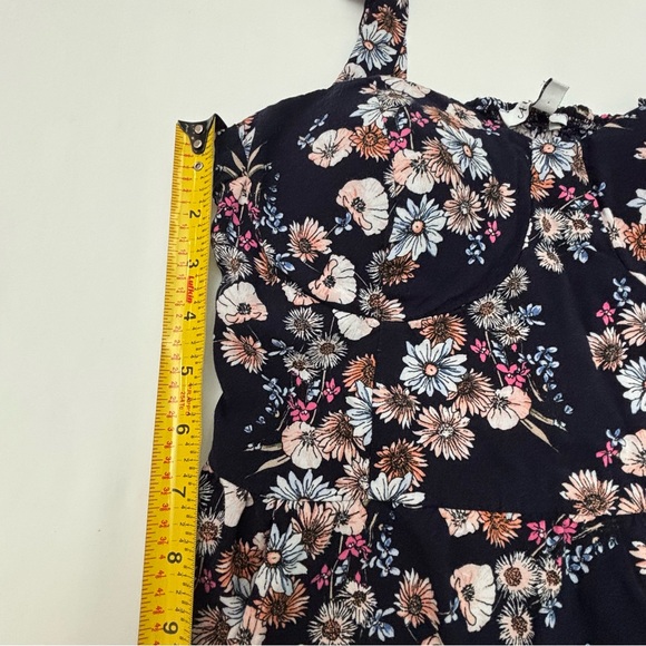 AUW Navy Floral Halter Dress Pockets - Picture 7 of 15